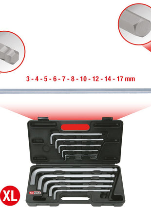 KS TOOLS Kugelkopf-Innensechskant-Winkelstiftschlüssel-Satz,XL,10-tlg ( 151.2150 ) - Toolbrothers