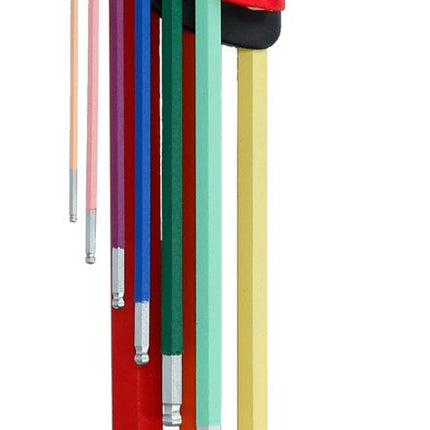 KS TOOLS Kugelkopf-Innensechskant-Winkelstiftschlüssel-Satz, extra lang, 9-tlg ( 151.4420 ) - Toolbrothers