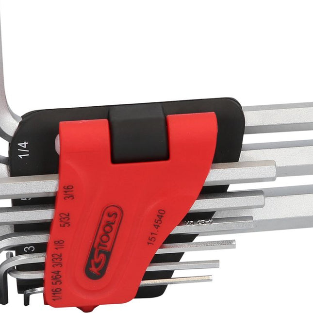 KS TOOLS Innensechskant-Winkelstiftschlüssel-Satz, im Klapphalter,9-tlg1/16"-3/8" ( 151.4540 ) - Toolbrothers