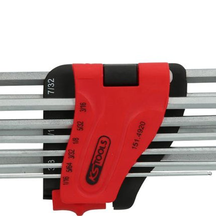 KS TOOLS Kugelkopf-Innensechskant-Winkelstiftschlüssel-Satz,XL,10-tlg, Zoll ( 151.4920 ) - Toolbrothers