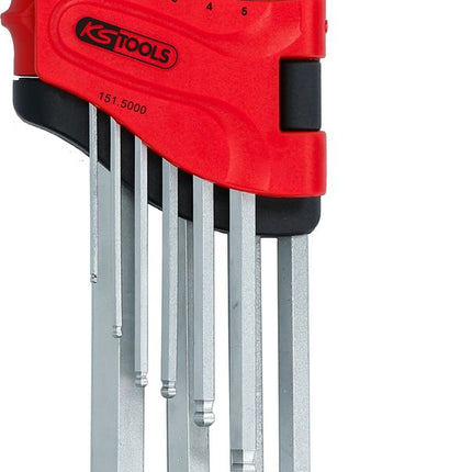 KS TOOLS Kugelkopf-Innensechskant-Winkelstiftschlüssel-Satz, lang, 10-tlg ( 151.5000 ) - Toolbrothers