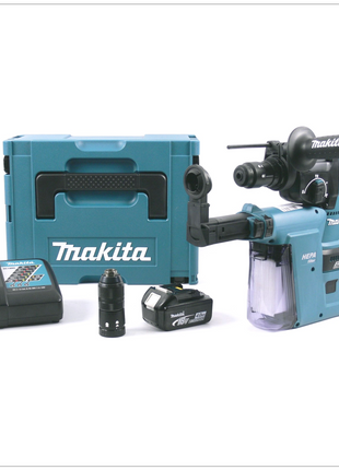 Makita DHR 243 RMJV Akku Bohrhammer 18 V 2,0 J SDS plus Brushless + 2x Akku 4,0 Ah + Ladegerät + Staubabsaugung + Makpac - Toolbrothers