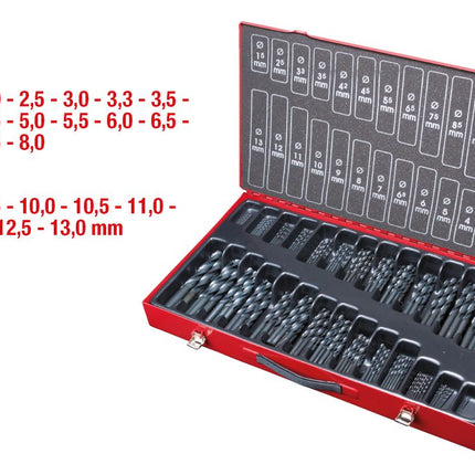 KS TOOLS Serie di punte elicoidali HSS-R,230pz.1-13mm ( 330.1650 )
