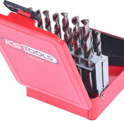 KS TOOLS HSS-G Spiralbohrer-Satz, Stahlblechkassette, 19-tlg 1-10mm ( 330.2610 ) - Toolbrothers