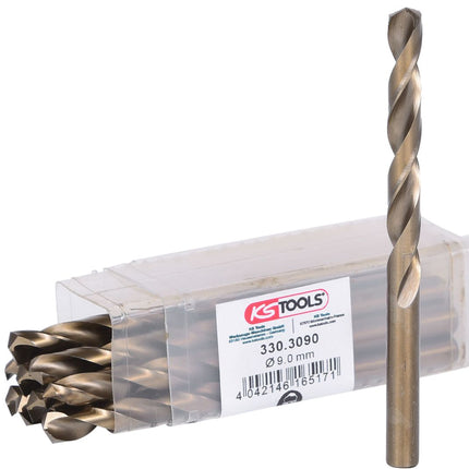 KS TOOLS HSS-G Co 5 Spiralbohrer, 9mm, 10er Pack ( 330.3090 ) - Toolbrothers