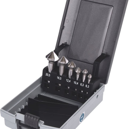 KS TOOLS HSS Kegel- und Entgratsenker-Satz, Kunststoffkassette 6-tlg ( 336.0446 ) - Toolbrothers