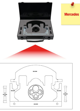 KS TOOLS Motoreinstell-Werkzeug-Satz für Mercedes, 8-tlg ( 400.0385 )