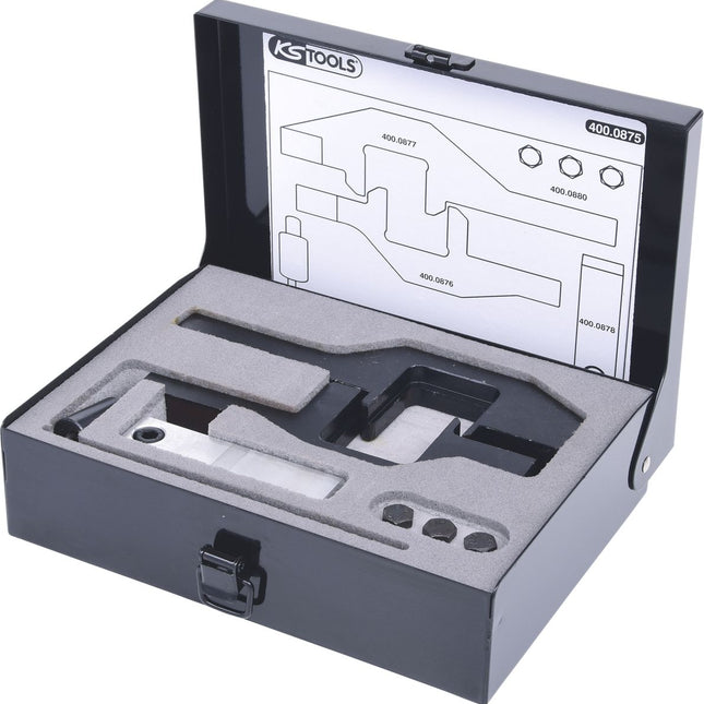 KS TOOLS Motoreinstell-Werkzeug-Satz für BMW / Mini / PSA, 7-tlg 1,4 Motoren ( 400.0875 )