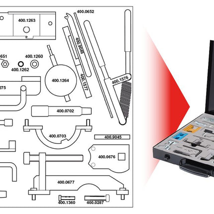 KS TOOLS Motoreinstell-Werkzeug-Satz für Isuzu / GM / Opel / Saab, 32-tlg ( 400.1575 ) - Toolbrothers