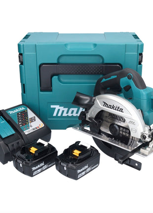 Makita DHS 661 RTJ Akku Handkreissäge 18 V 165 mm Brushless + 2x Akku 5,0 Ah + Ladegerät + Makpac - Toolbrothers