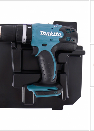 Makita DHP 453 ZE taladro percutor inalámbrico 18V 42Nm + inserto para Makpac