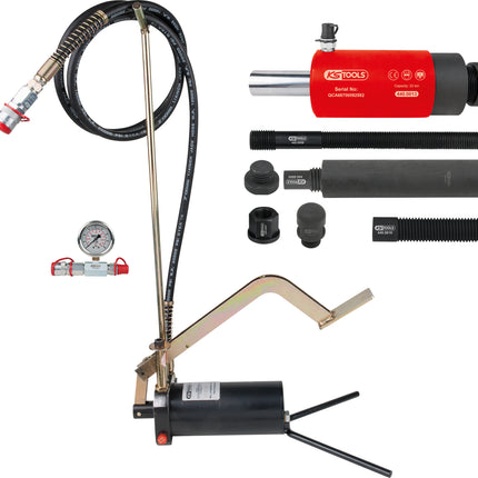 KS TOOLS Hydraulik-Einheit 22t, mit Hydraulik-Pumpe und Manometer, 15-tlg ( 440.0580 )