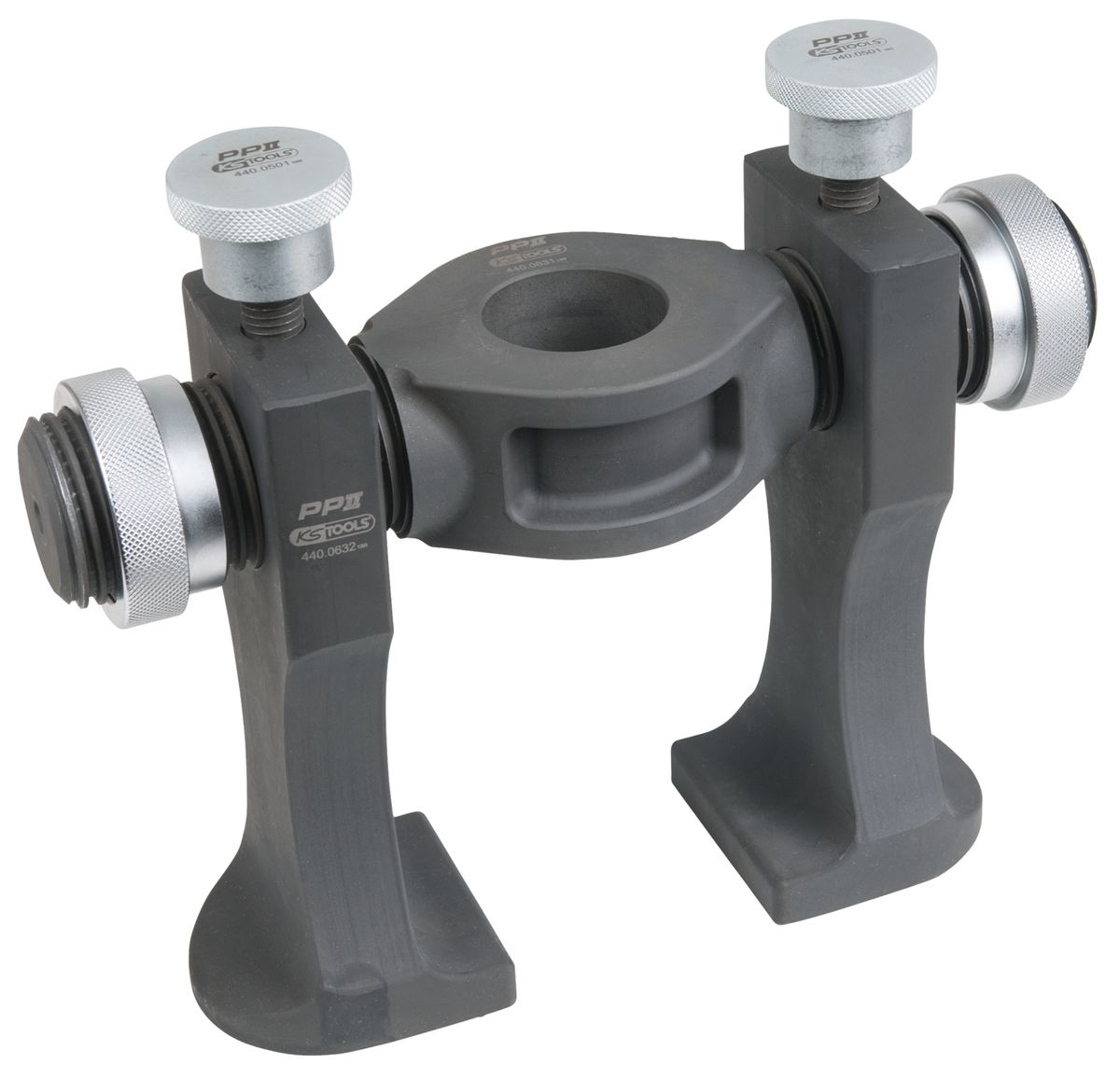 KS TOOLS Utensile universale per il montaggio di cuscinetti avvitati con 4 bulloni, 7 pz ( 440.0655 )