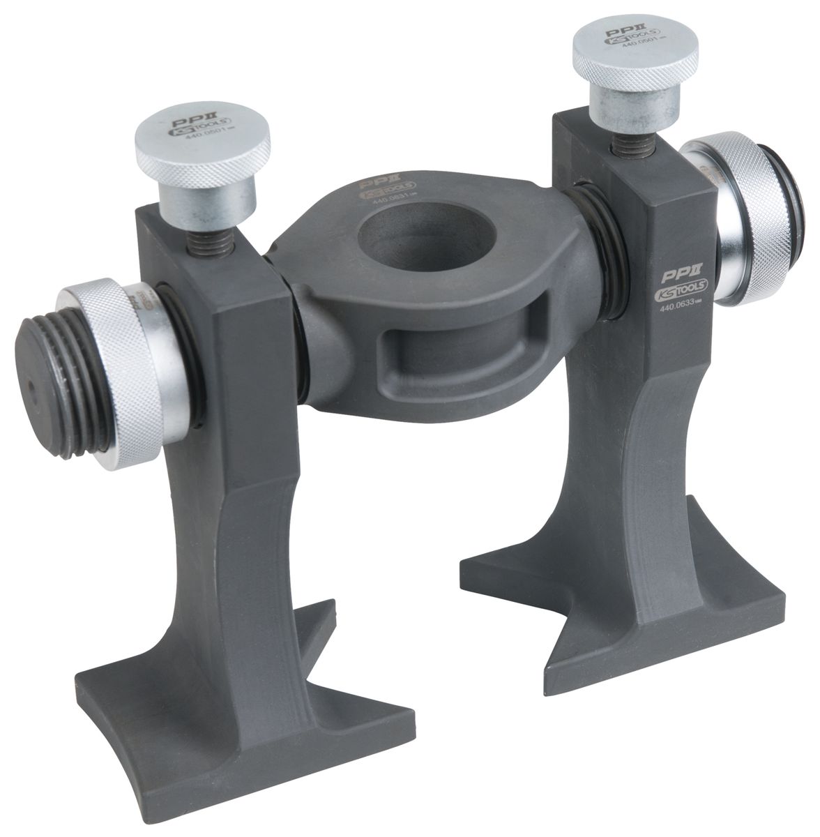 KS TOOLS Utensile universale per il montaggio di cuscinetti avvitati con 3 bulloni, 7 pz ( 440.0660 )