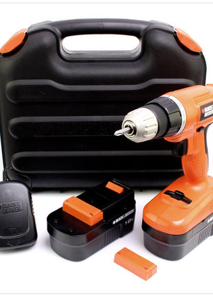 Black & Decker EPC 18 CABK Bohrschrauber Set 18 V mit 2 Akkus, Ladegerät und Koffer - Toolbrothers