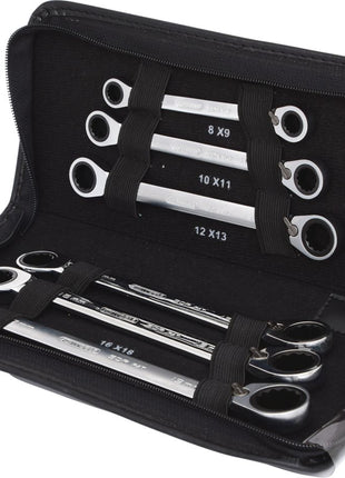 KS TOOLS GEARplus Doppel-Ratschenringschlüssel-Satz,umschaltbar,6-tlg ( 503.4580 ) - Toolbrothers