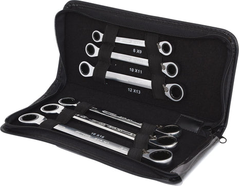 KS TOOLS GEARplus Doppel-Ratschenringschlüssel-Satz,umschaltbar,6-tlg ( 503.4580 ) - Toolbrothers