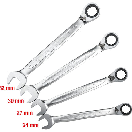 KS TOOLS GEARplus Ratschenringmaulschlüssel-Satz, umschaltbar, 4-tlg ( 503.4601 ) - Toolbrothers