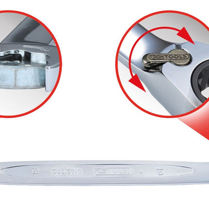 KS TOOLS DUO GEARplus Ringmaulschlüssel,Maul-Ratschenfunktion 13mm, umschaltbar ( 503.5913 ) - Toolbrothers
