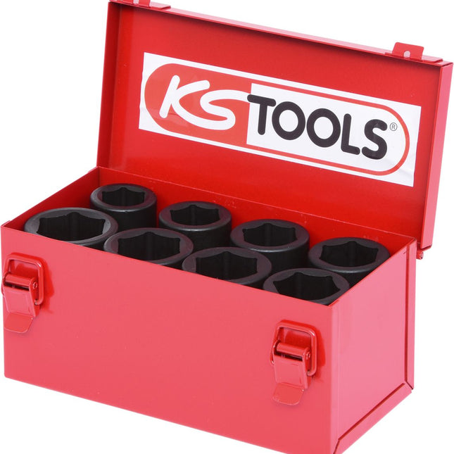 KS TOOLS 3/4" Sechskant-Kraft-Stecknuss-Satz, 8-tlg lang ( 515.0510 ) - Toolbrothers