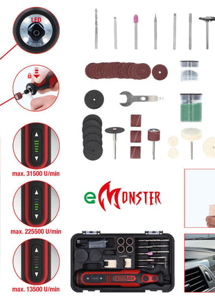 KS TOOLS eMONSTER Akku-Multifunktionswerkzeug-Satz mit 50 Zubehörteilen ( 515.3990 ) - Toolbrothers