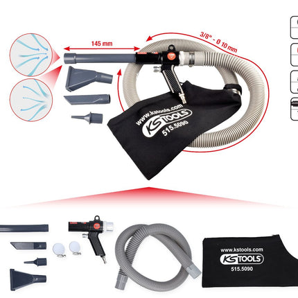 KS TOOLS Druckluft-Saug-Blaspistole, 145mm ( 515.5090 ) - Toolbrothers