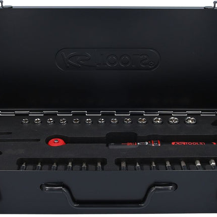 KS TOOLS 1/4" ERGOTORQUE®precision Ratschen-Drehmomentschlüssel-Satz Drehknopf, 5-25Nm, 32-tlg ( 516.1415 ) - Toolbrothers