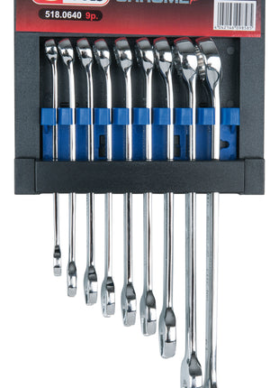 KS TOOLS CHROMEplus Ringmaulschlüssel-Satz, abgewinkelt, 9-tlg ( 518.0640 ) - Toolbrothers