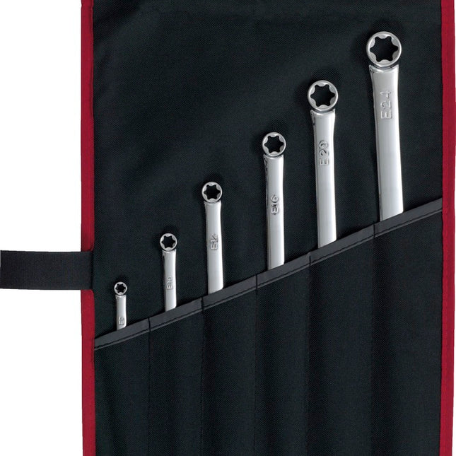 KS TOOLS CHROMEplus Torx-E-Doppel-Ringschlüssel, 6-tlgXL ( 518.0930 ) - Toolbrothers