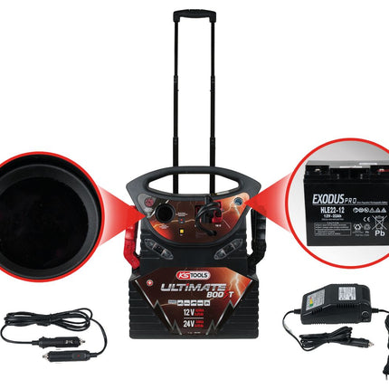 KS TOOLS 12 V + 24 V Batterie-Booster, mobiles Starthilfegerät 2340 A ( 550.1825 ) - Toolbrothers