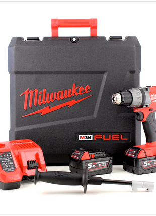 Milwaukee M18 FDD 502C 18 V Brushless Akku Bohrschrauber 2x 5 Ah Red Li-Ion Akku , Lader , Koffer ( 4933451254 ) - Toolbrothers