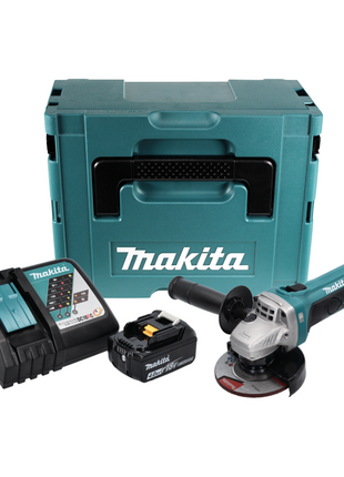 Makita DGA 452 RM1J Akku Winkelschleifer 18 V 115 mm + 1x Akku 4,0 Ah + Ladegerät + Makpac - Toolbrothers