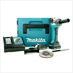 Makita DGA 452 RYJ Akku Winkelschleifer 18V 115mm + 2x Akku 1,5Ah + Ladegerät + Makpac