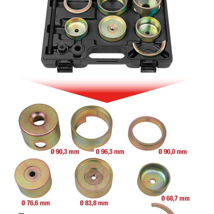 KS TOOLS Silentlagerwerkzeug-Satz für VAG Hinterachse, 11-tlg ( 700.2100 ) - Toolbrothers