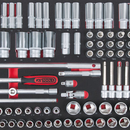 KS TOOLS SCS Steckschlüssel-Satz, 95-tlg, 1/2" in 1/1 Systemeinlage ( 711.0095 ) - Toolbrothers