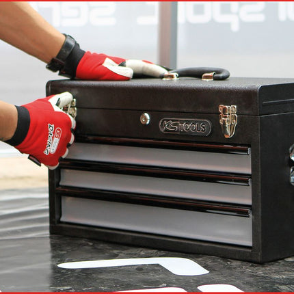 KS TOOLS Werkzeugtruhe mit 3 Schubladen-schwarz, L508xH255xB303mm ( 801.0003 ) - Toolbrothers