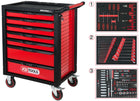 KS TOOLS RACINGline SCHWARZ/ROT Werkstattwagen mit 7 Schubladen und 215 Premium-Werkzeugen ( 826.7215 ) - Toolbrothers