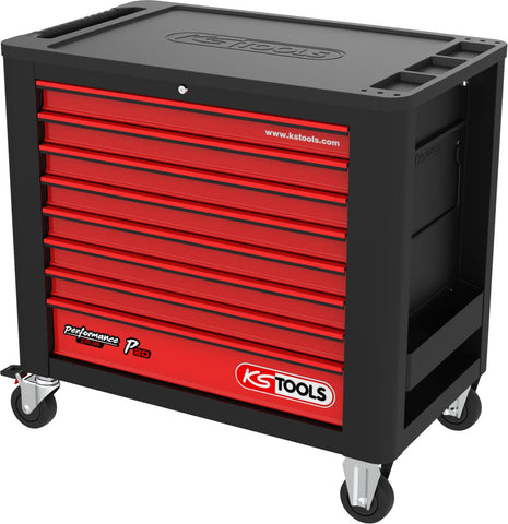 KS TOOLS PERFORMANCEplus P20 SCHWARZ/ROT Werkstattwagen mit 8 Schubladen ( 873.2008 ) - Toolbrothers