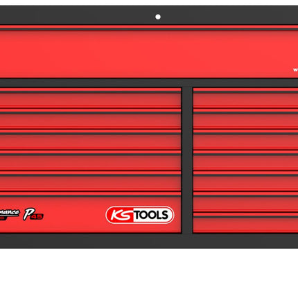 KS TOOLS PERFORMANCEplus P45 SCHWARZ/ROT Werkstattwagen mit 14 Schubladen ( 873.7014 ) - Toolbrothers