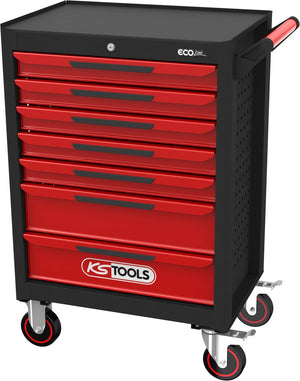 KS TOOLS ECOline SCHWARZ/ROT Werkstattwagen mit 7 Schubladen ( 897.0007 )