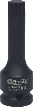 KS TOOLS 1/2" Kraft-Bit-Stecknuss Vielzahn, lang, M14 ( 911.0952 ) - Toolbrothers