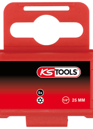 KS TOOLS 1/4" Bit Torx, Bohrung, 25mm, TB15, 5er Pack ( 911.2286 ) - Toolbrothers