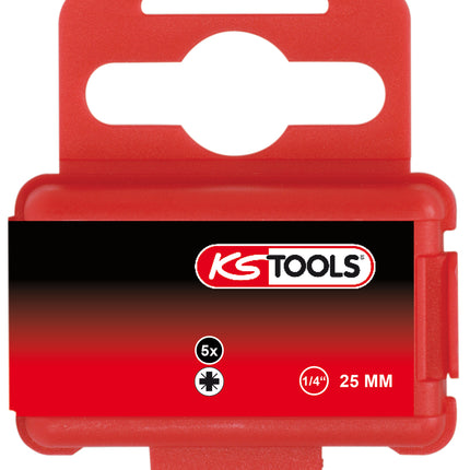KS TOOLS 1/4" Bit PZ, 25mm, PZ0, 5er Pack ( 911.2393 ) - Toolbrothers