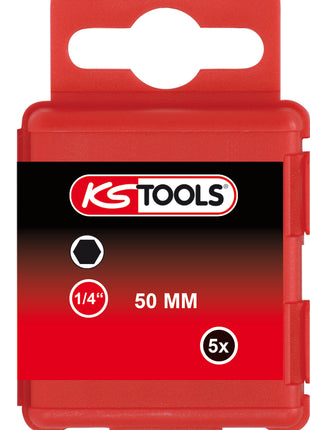 KS TOOLS 1/4" Bit Innensechskant, 50mm, 4mm, 5er Pack ( 911.2813 ) - Toolbrothers