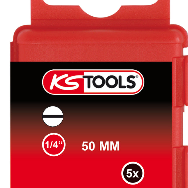 KS TOOLS 1/4" Bit Schlitz, 50mm, 12mm, 5er Pack ( 911.3332 ) - Toolbrothers