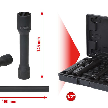 KS TOOLS 1/2" Spiral-Profil-Kraft-Stecknuss-Satz, XL, 4-tlg, 17-21mm ( 913.1290 ) - Toolbrothers
