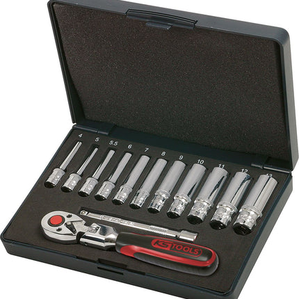 KS TOOLS 1/4" CHROMEplus Steckschlüssel-Satz, 13-tlg ( 918.0613 )
