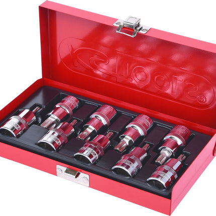 KS TOOLS 1/2" CHROMEplus Bit-Stecknuss-Satz Torx, 9-tlg T20-T60 ( 918.1385 ) - Toolbrothers