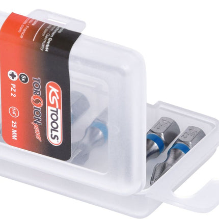 KS TOOLS 1/4" TORSIONpower Bit, 25mm, PZ2, 5er Pack ( 918.3211 ) - Toolbrothers