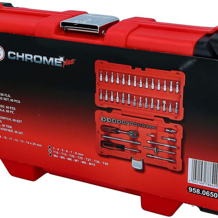KS TOOLS 1/4" CHROMEplus Steckschlüssel-Satz, 50-tlg ( 958.0650 ) - Toolbrothers